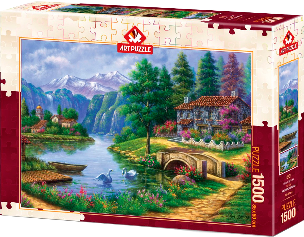 Puzzle Art Puzzle din 1500 de 1500 piese - Village By Lake