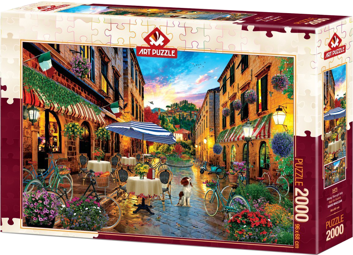 Puzzle Art Puzzle din 2000 de piese - Biking Through Italy, David M.