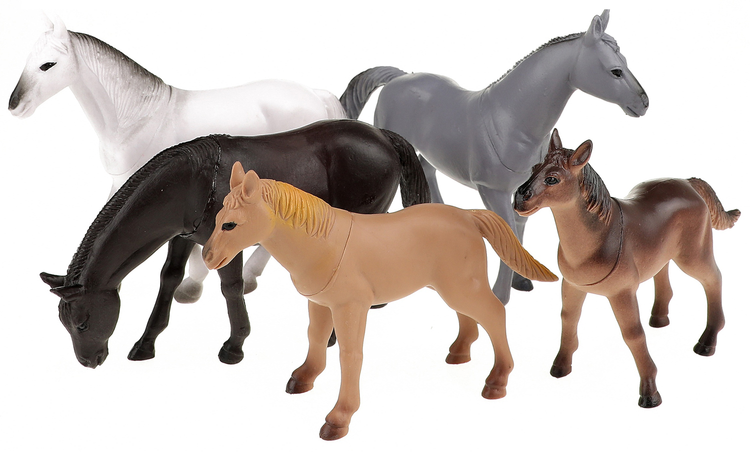 Set figurine Тoi Toys Animal World - Deluxe, Cai salbatici, 5 bucati