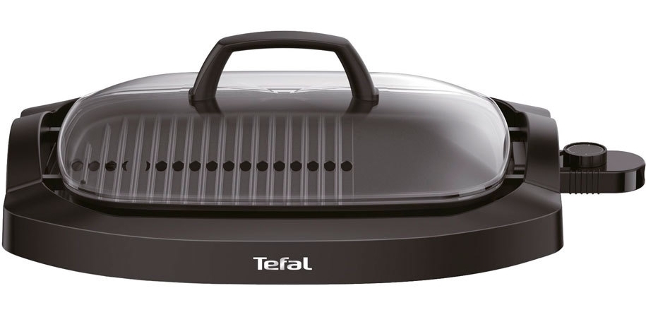 Grătar electric Tefal - CB6A0830, 2000W, antiaderent, plat/nervat, negru