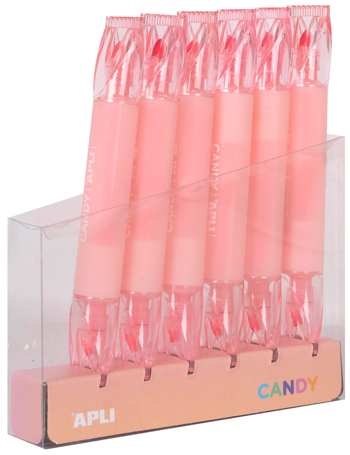 Textmarker cu doua capete APLI Candy - Roz neon