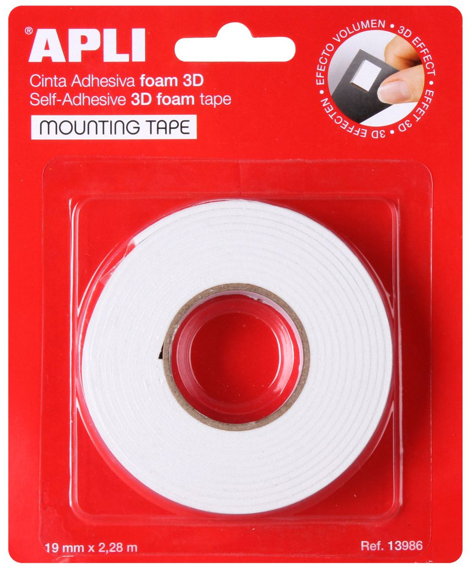 Banda spuma adeziva cu doua fete APLI - 19 mm (2,28 m)