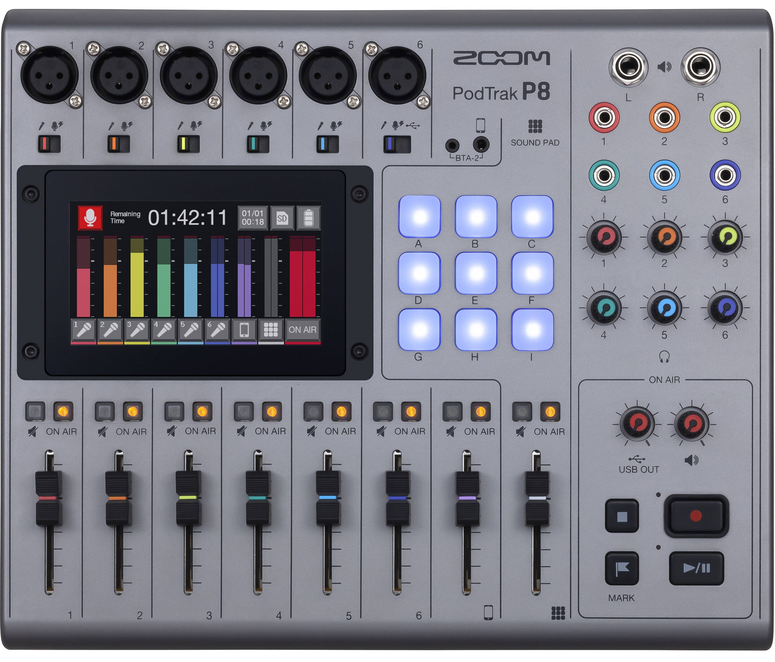 Mixer Broadcast Zoom - PodTrak P8, gri