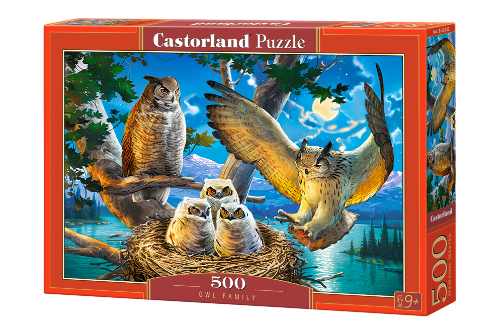 Puzzle Castorland din 500 de piese - Familia bufnite