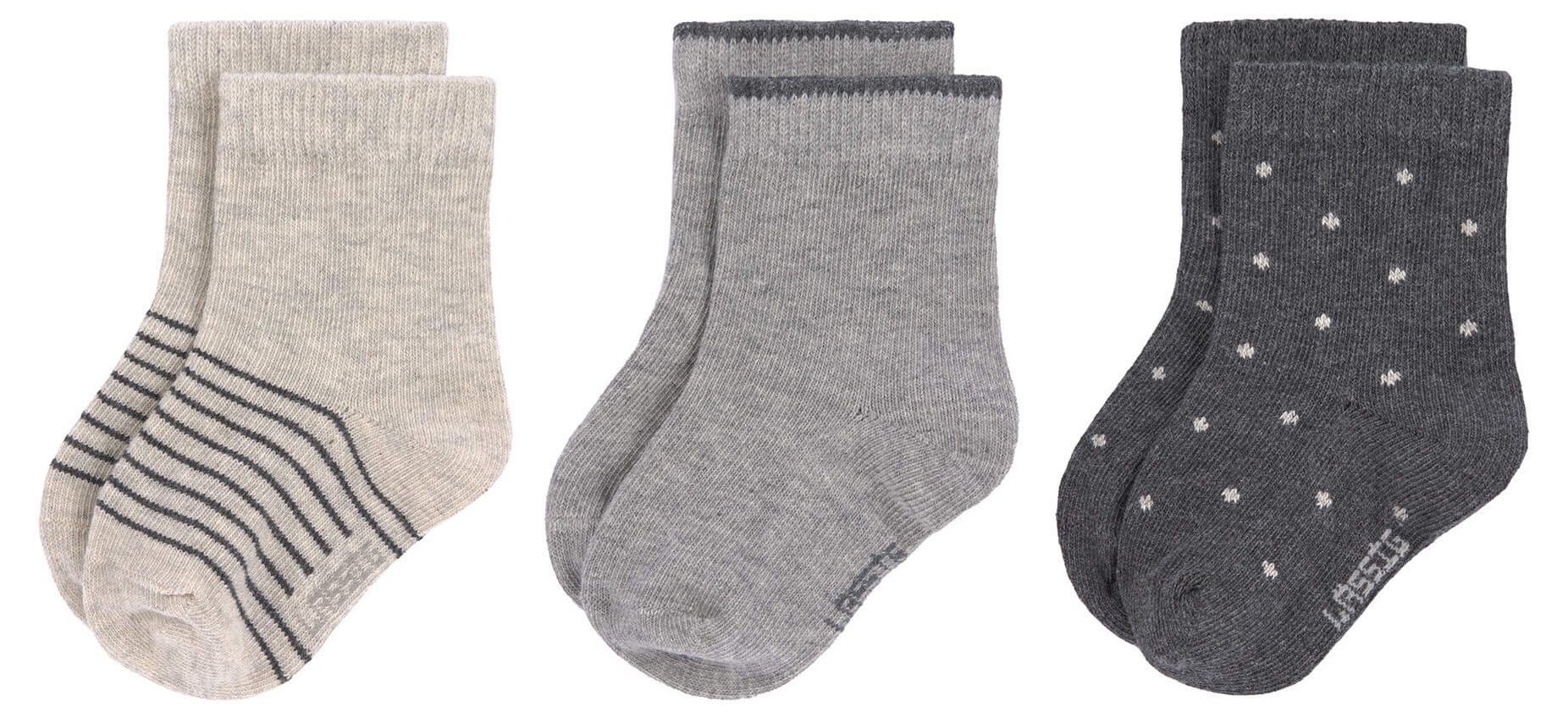 Șosete pentru bebeluși Lassig - Cosy Leg Wear, 3 bucăți, 23-26 cm, Gri