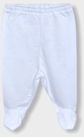 Pantaloni de bumbac pentru bebeluși Rainy - White, 48 cm