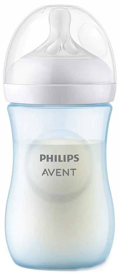 Biberon Philips Philips Avent - Natural Response 3.0, flow 3/medie, 3 m+, 260 ml, albastru
