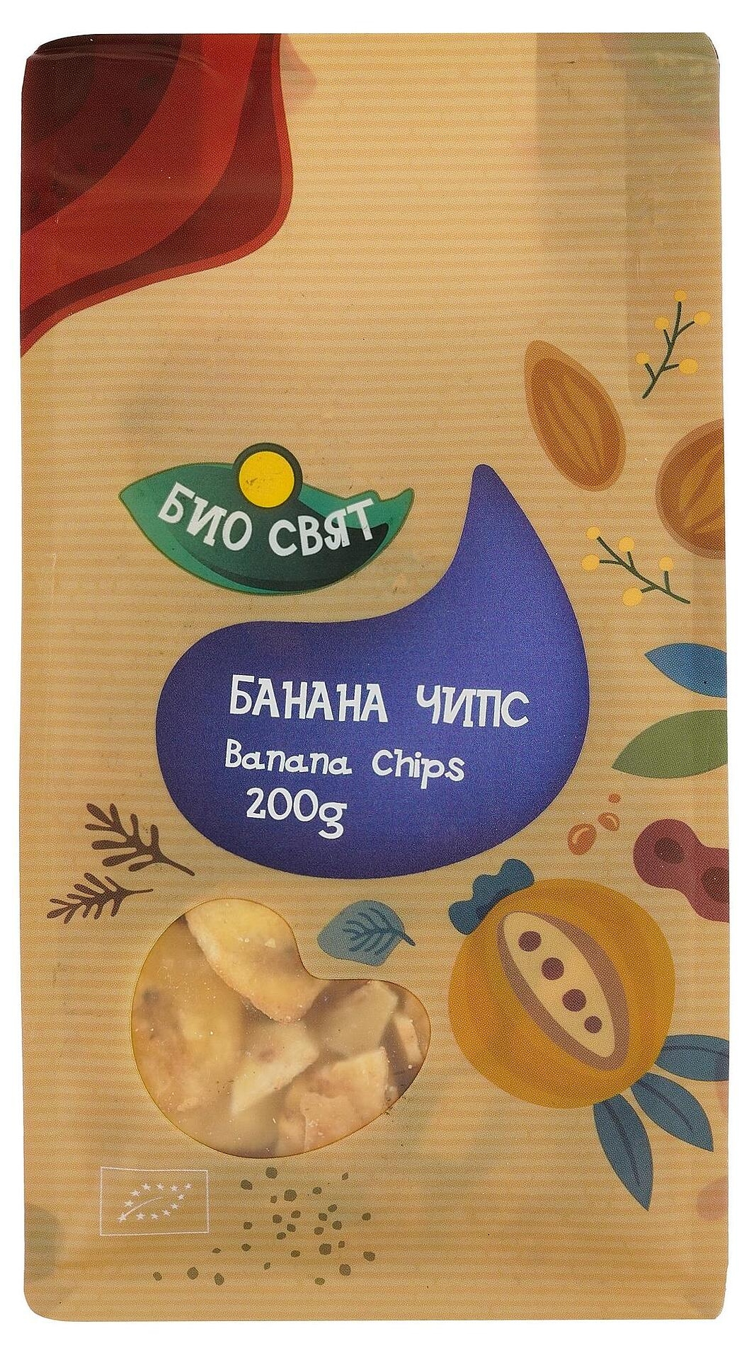 Bio chips de banane, 200 g, Biosvyat