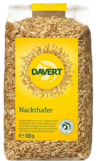Făină de ovăz organică, bob gol, 500 g, Davert
