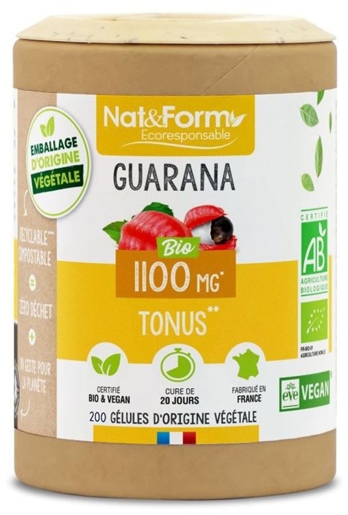 Guarana bio, 200 capsule, Nat&Form