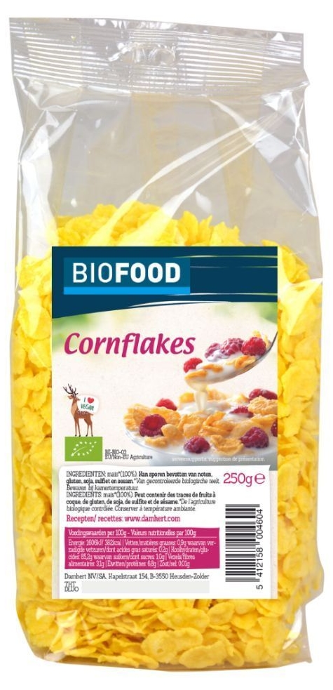 Fulgi de porumb bio, 250 g, Damhert