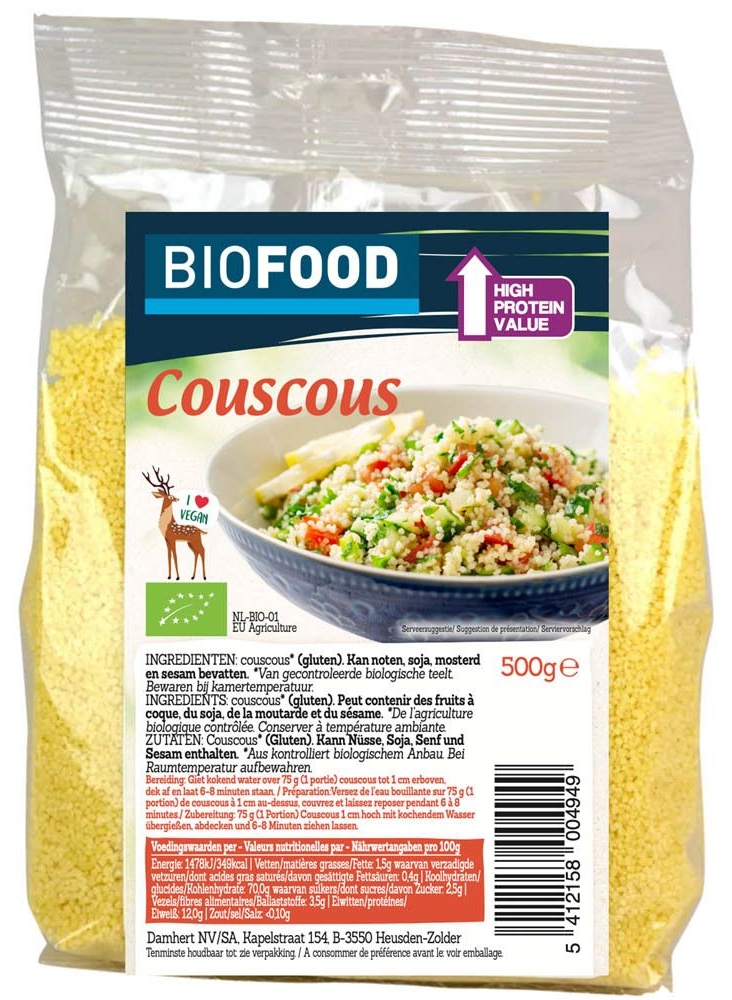 Cuscus bio, 500 g, Damhert
