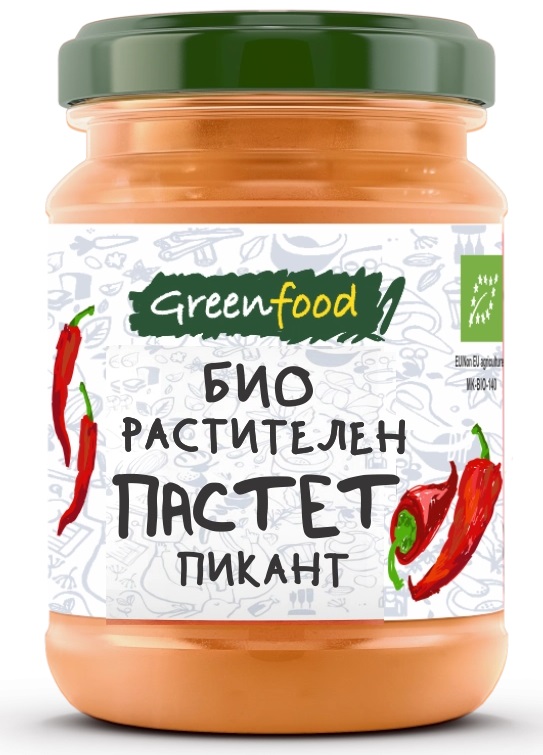 Pastă vegetală bio, picantă, 185 g, Green Food