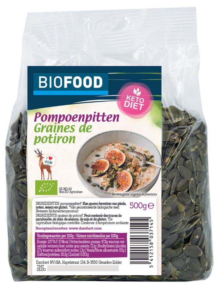 Semințe bio de dovleac, 500 g, Damhert
