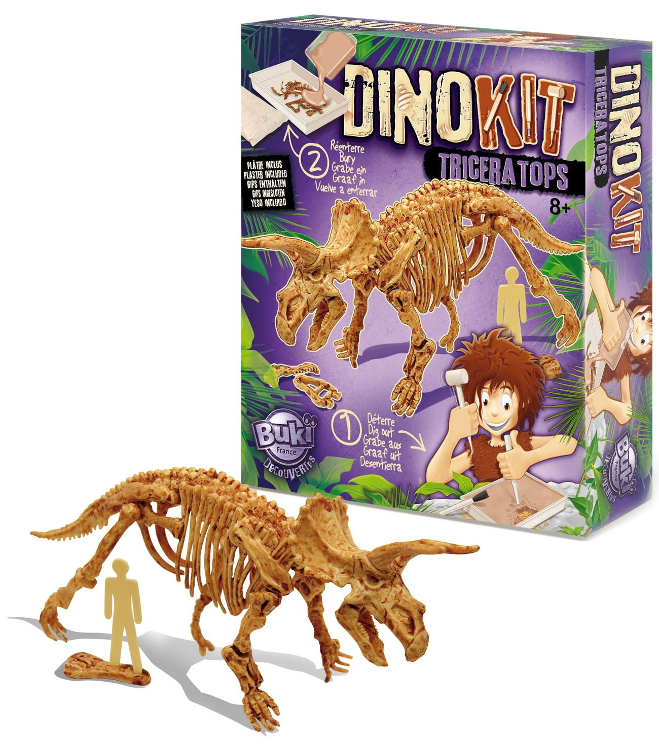 Set de joaca cu dinozaur Buki Dinosaurs - Triceratops