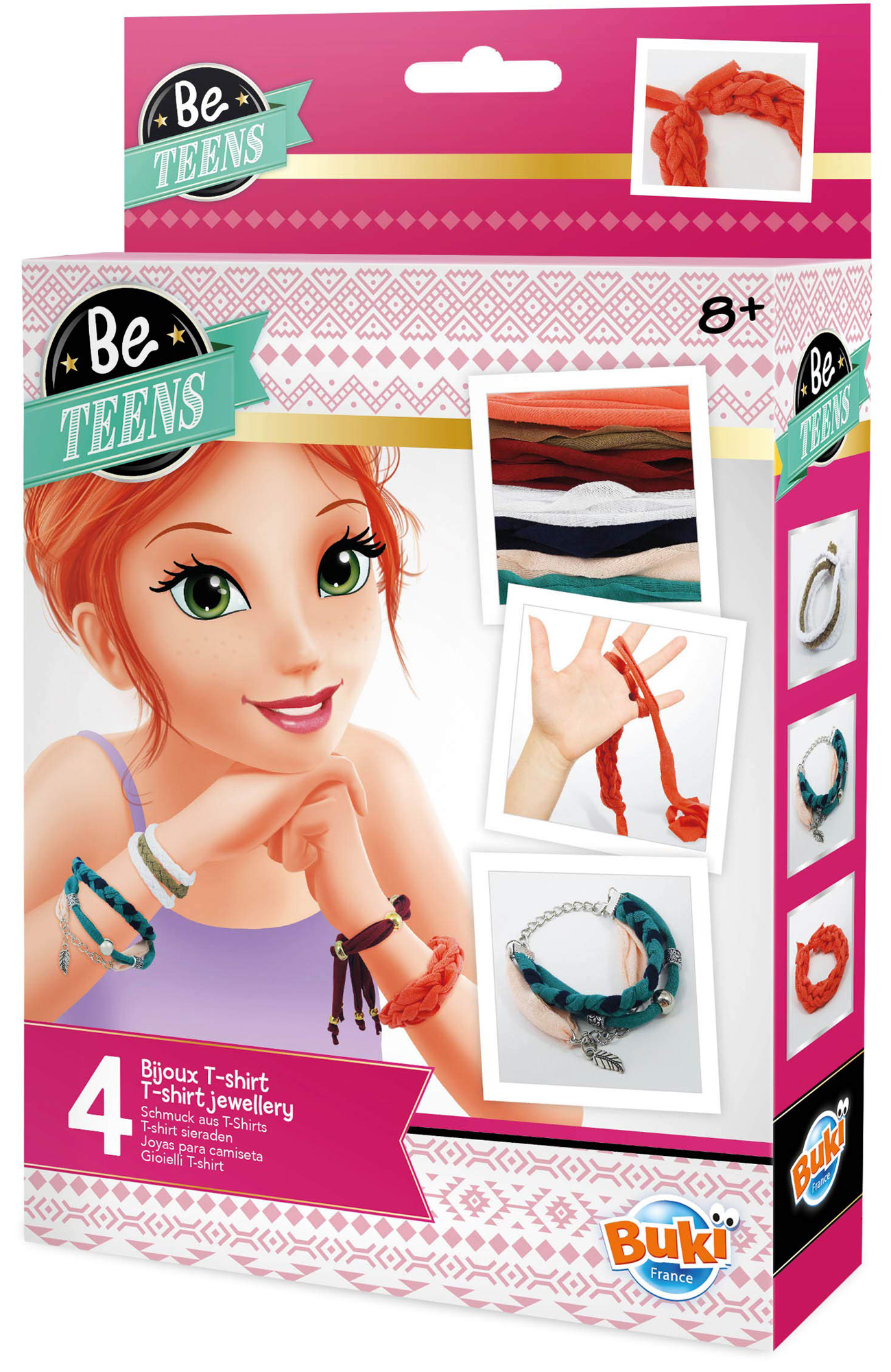 Set creativ Buki Be Teens - Fa-ti singur bratari din material de tricou