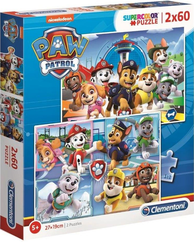Puzzle Clementoni din 2 x 60 de piese - Paw Patrol