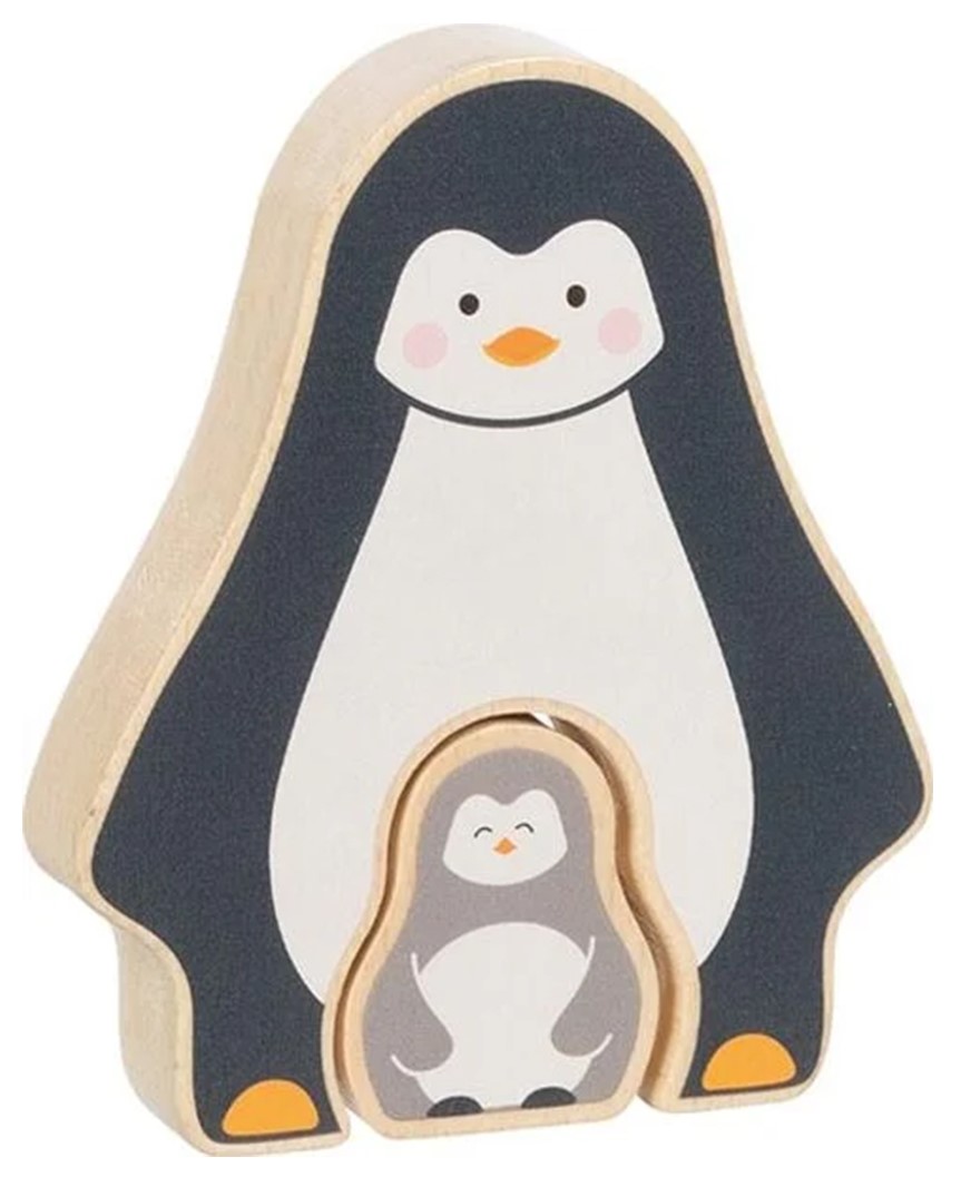 Puzzle din lemn pentru copii Goki - Pinguin, 2 piese