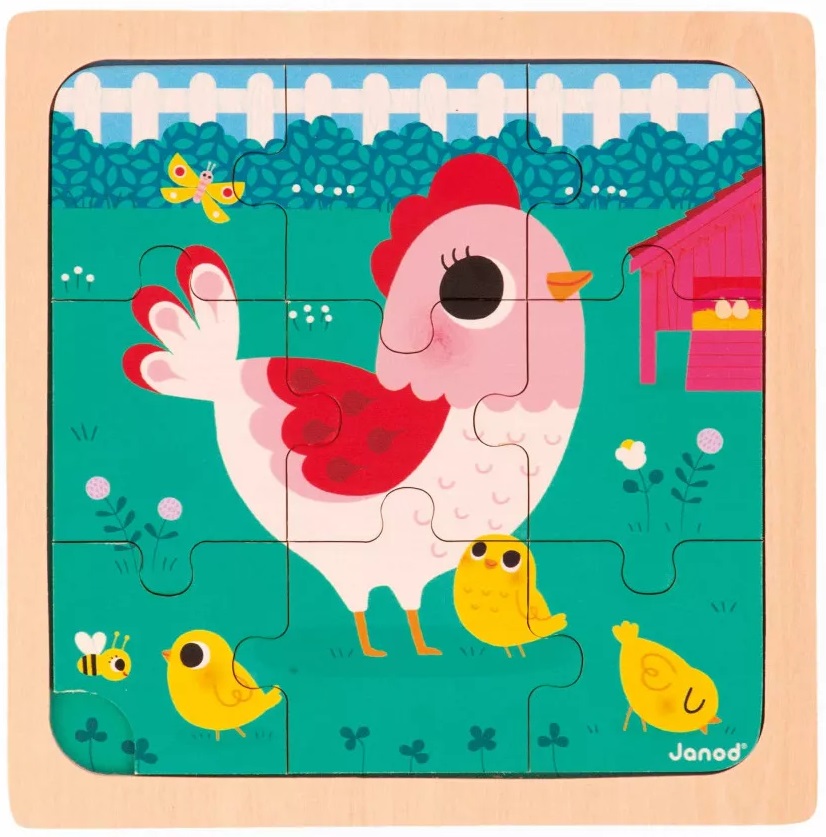Puzzle din lemn Janod - Hen House