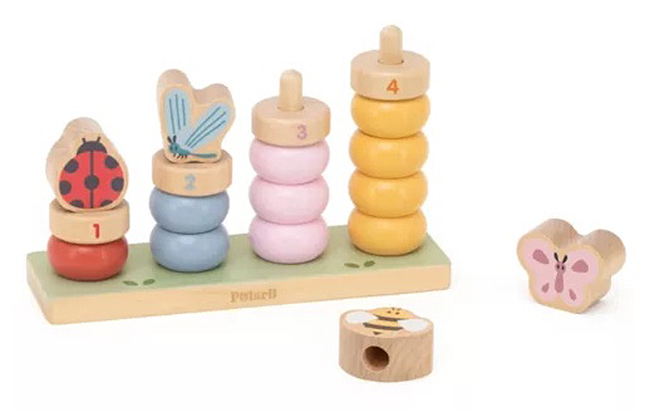 Joc din lemn pentru înșirat Viga Toys PolarB – Grădină colorată cu numere