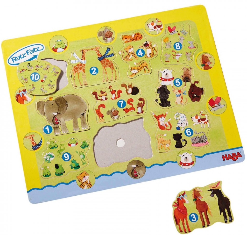Puzzle pentru copii Haba - Cifre si animale
