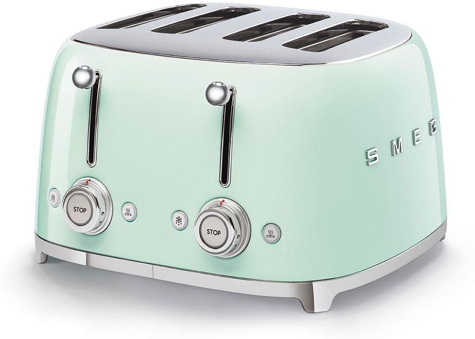 Prăjitor de pâine dublu Smeg - TSF03PGEU, 2000W, 6 viteze, verde