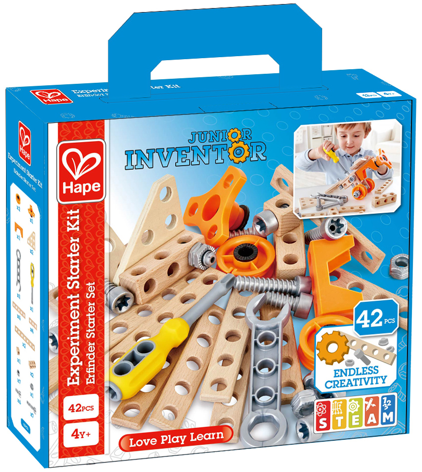 Constructor din lemn Hape Junior Inventor - Set de baza