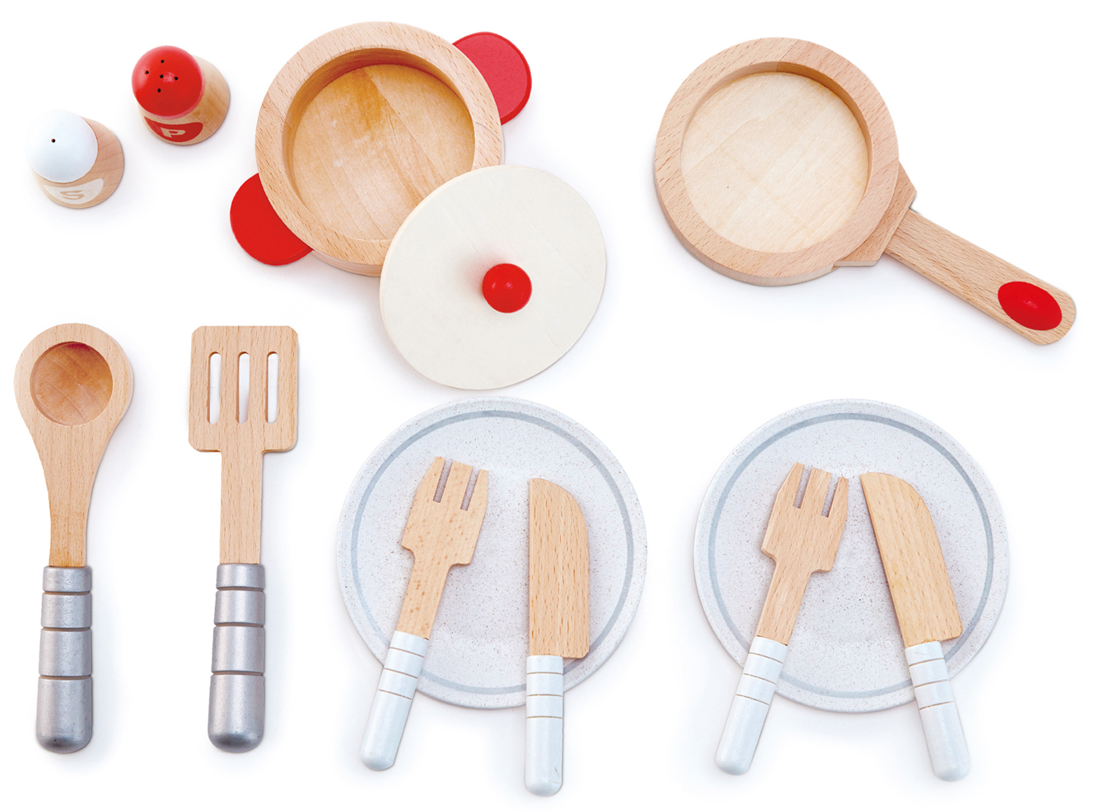Set de joc HaPe International - Set de bucatarie, 12 piese, din lemn