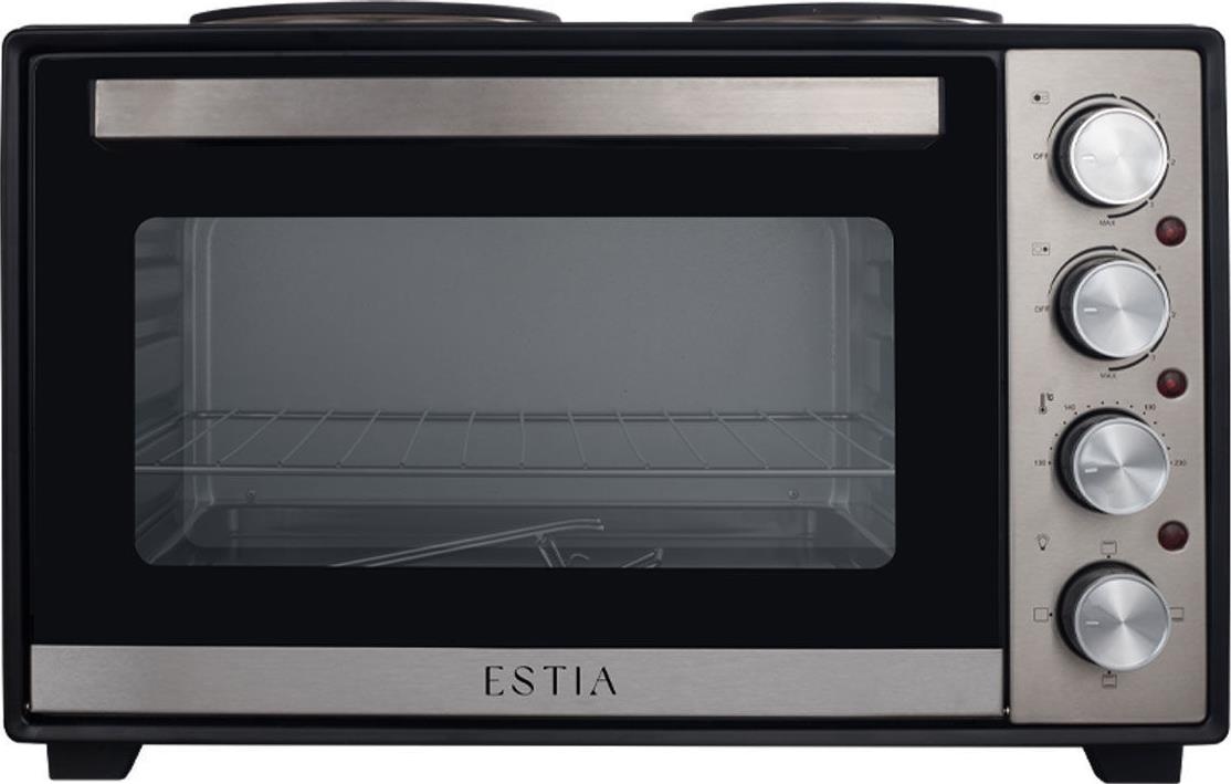Cuptor electric mini cu plite Estia Multicook Compact, 38 l, 3600W, Negru