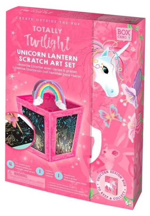 Lanternă din desene scratch Box Candiy - Unicorni