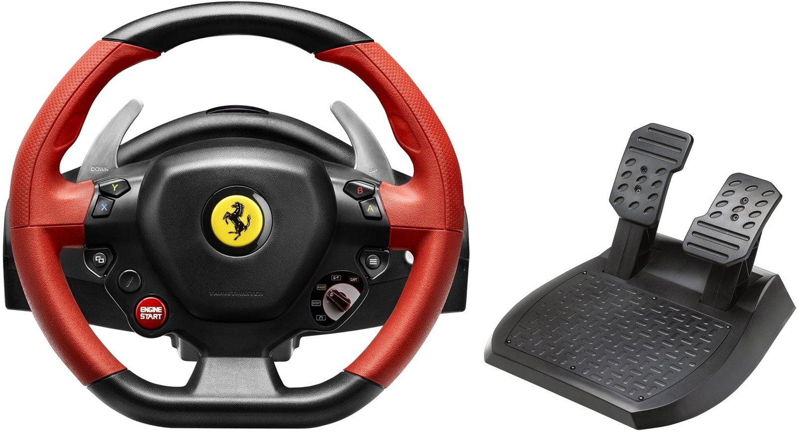 Volan cu pedale Thrustmaster - Ferrari 458 Spider, negru/rosu