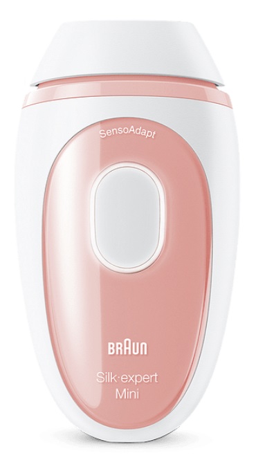 Fotoepilator Braun - Mini PL 1000, 3 viteze, 300.000 impulsuri, alb/roz