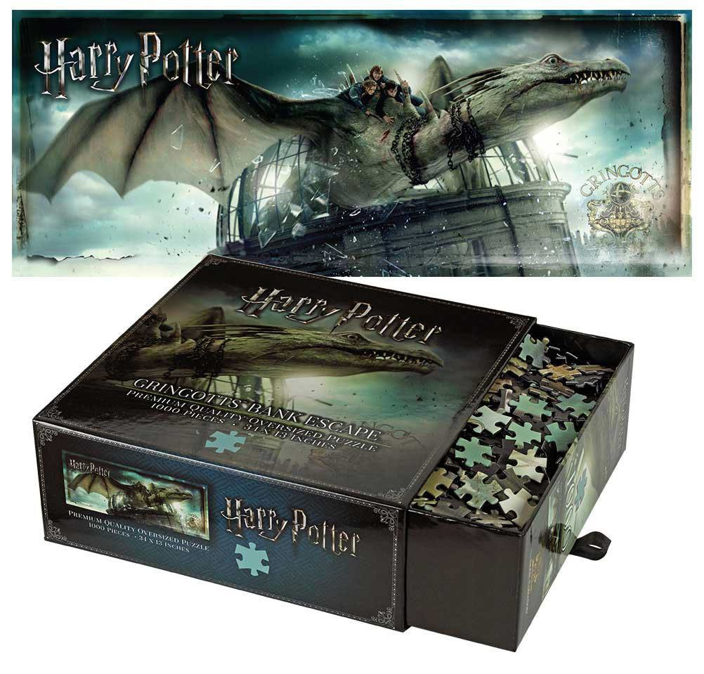 Puzzle panoramic Harry Potter de 1000 piese - Evadare de la banca Gringotts