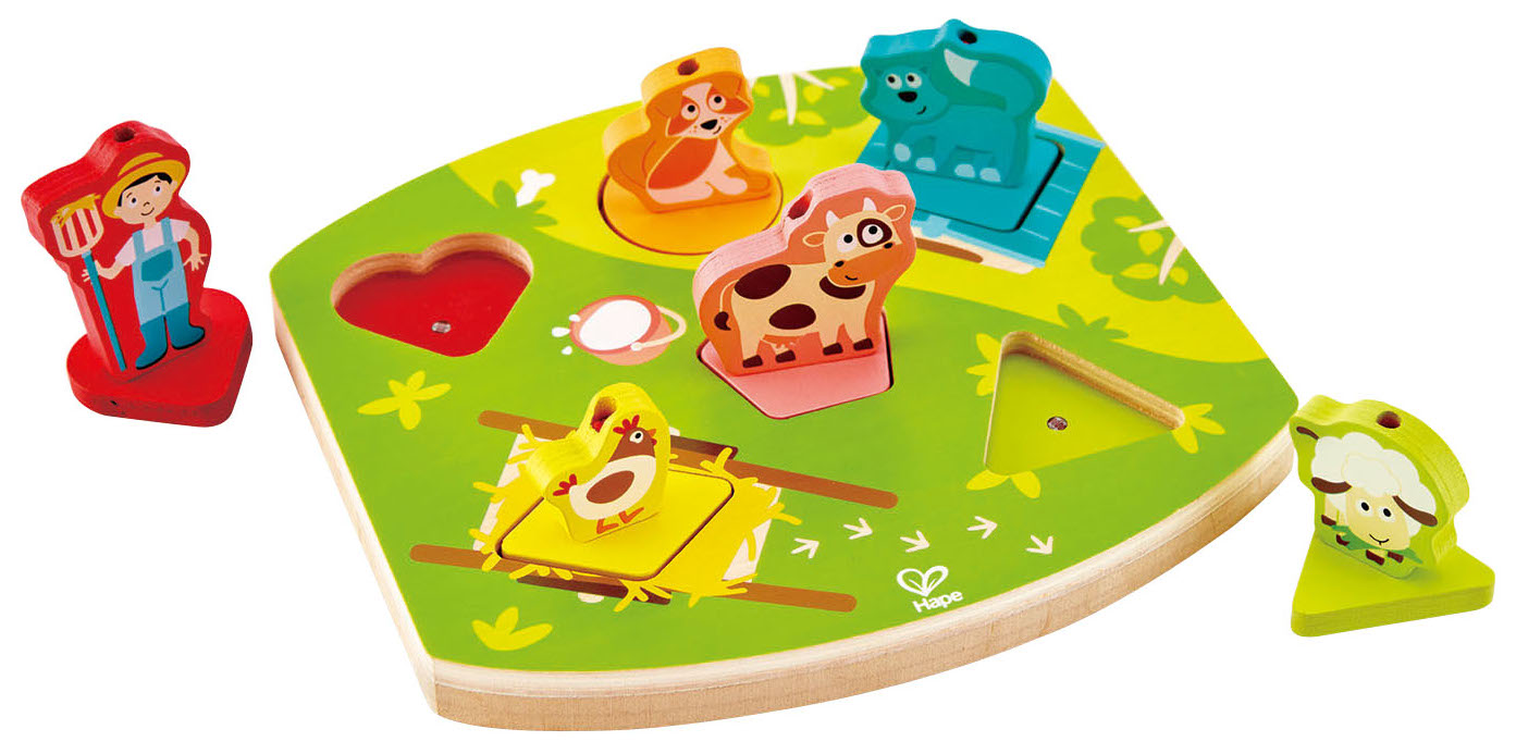 Puzzle din lemn Hape - Ferma muzicala