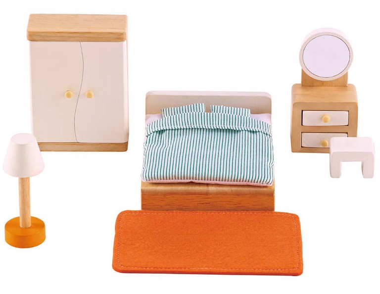 Hape Mini set de mobilier din lemn - Dormitor