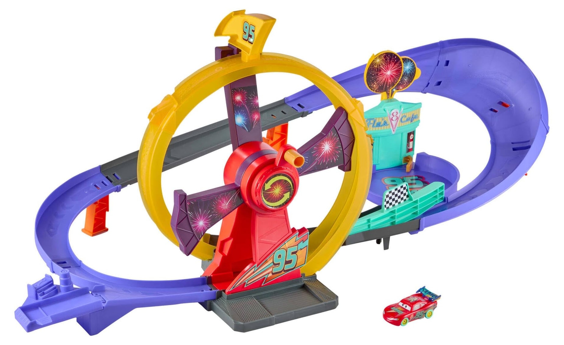Set de joacă Disney Pixar Cars – Pistă cu mașinuță luminoasă Fulger McQueen