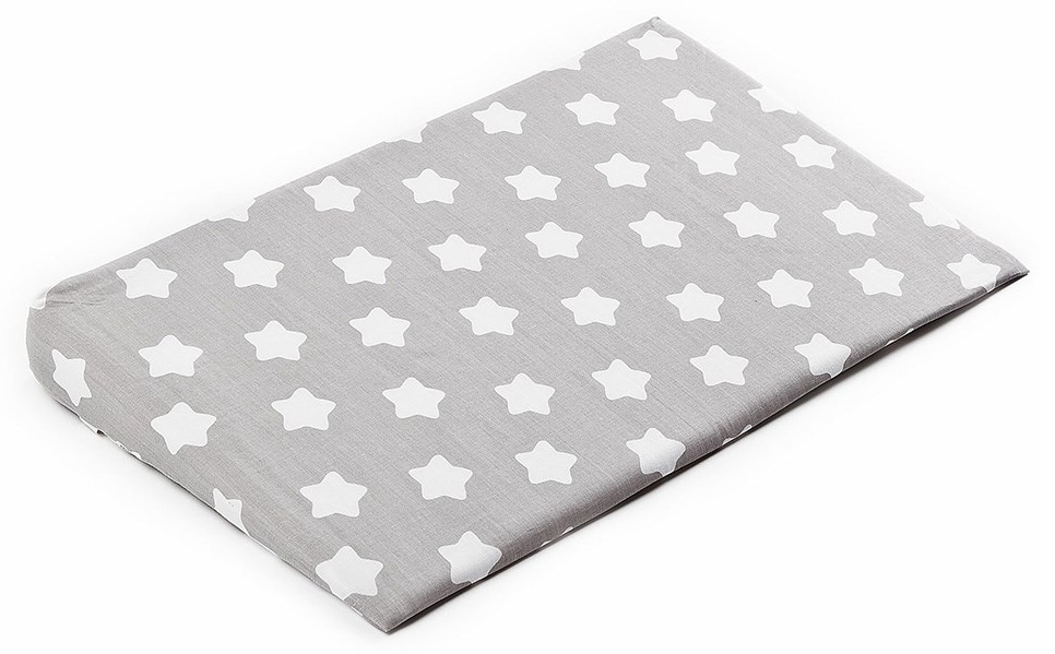 Husă pentru pernă antireflux Sensillo - Wedge, Stars Gray, 60 x 38 cm