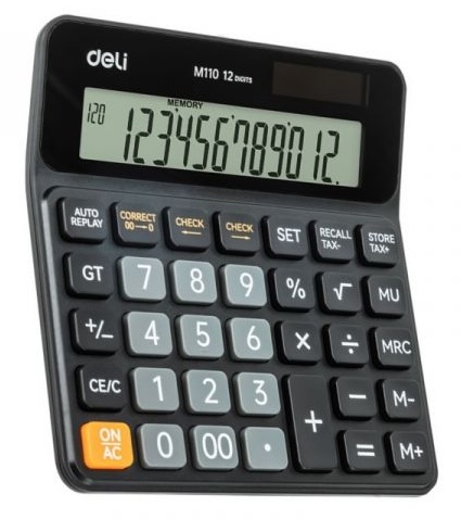 Calculator  Deli - EM110, 12 dgt, negru