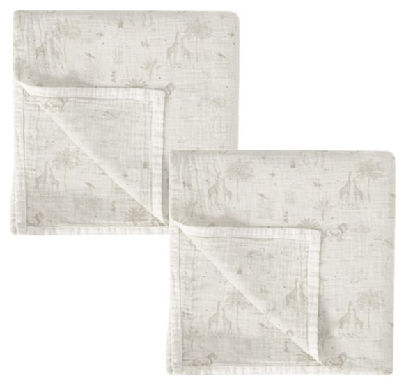 Set scutece pentru bebeluși Bimbidreams - Noe, 2 bucăți, 60 x 60 cm