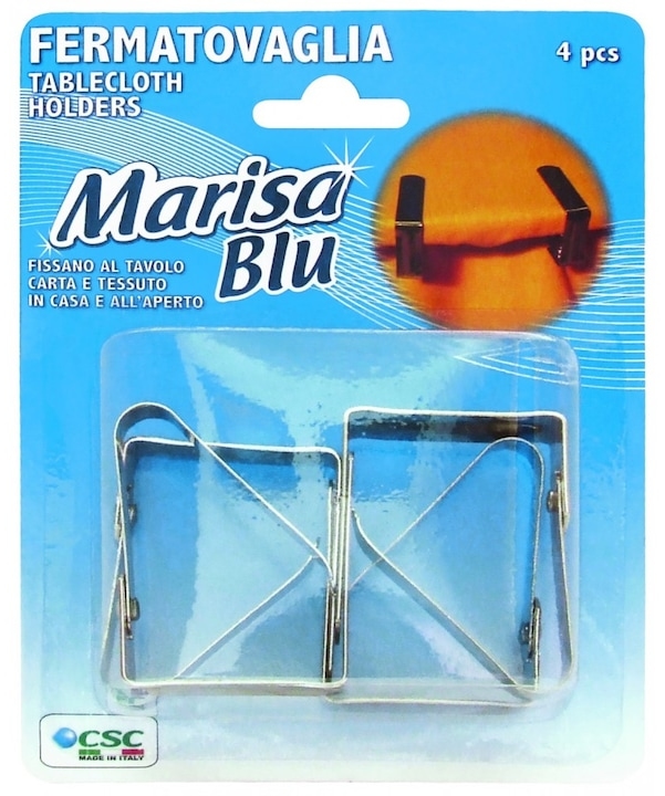 Set de cleme pentru fețe de masă Marisa - 4 bucăți, oțel inoxidabil