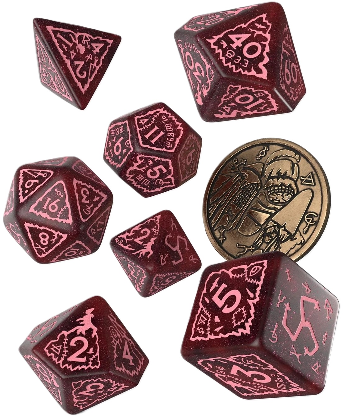 Set de zaruri Q-Workshop - The Witcher: Crones - Set de zaruri Whispess (8 buc.)