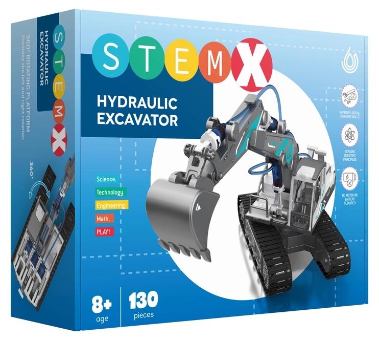 Set de construcție IZ Stem – Excavator hidraulic, 130 de piese
