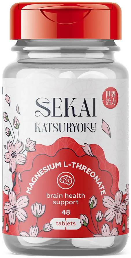 Magnesium L-Threonate, 48 de comprimate, Sekai Katsuryoku