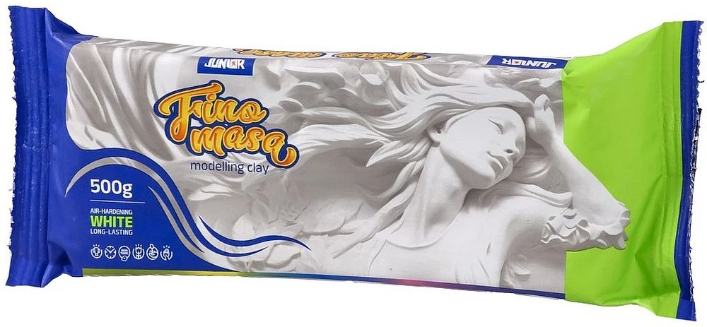 Argilă moale Junior - 500 g, alb