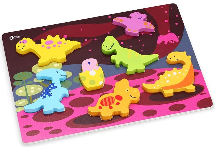 Puzzle 3D din lemn Classic World - Dinozauri