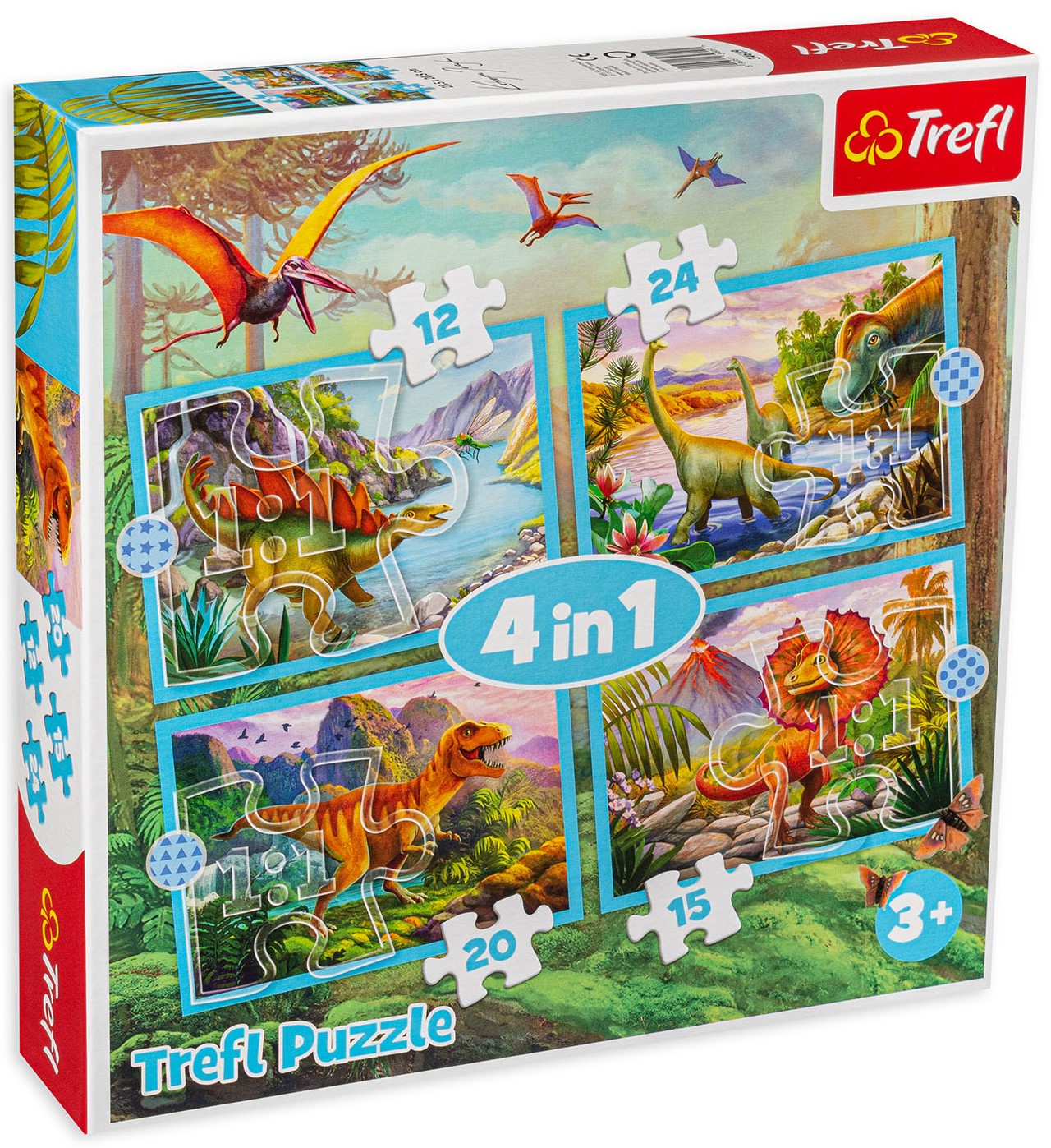 Trefl 4 în 1 puzzle - Dinozaurii
