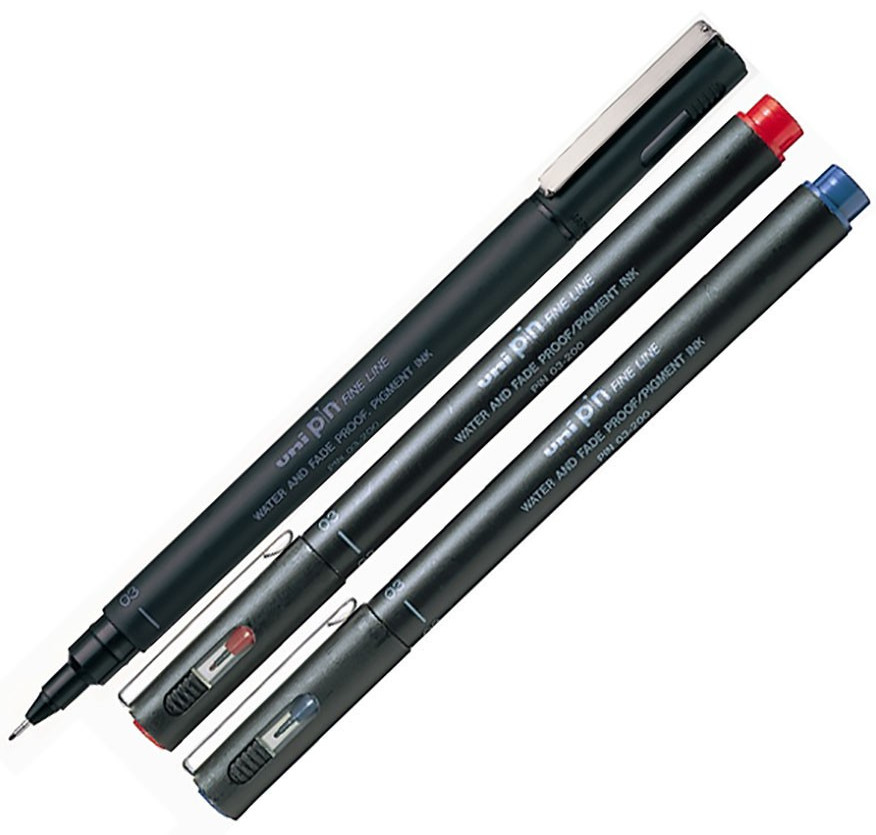 Liner Uniball Pin Fine – Rosu, 0.3 mm
