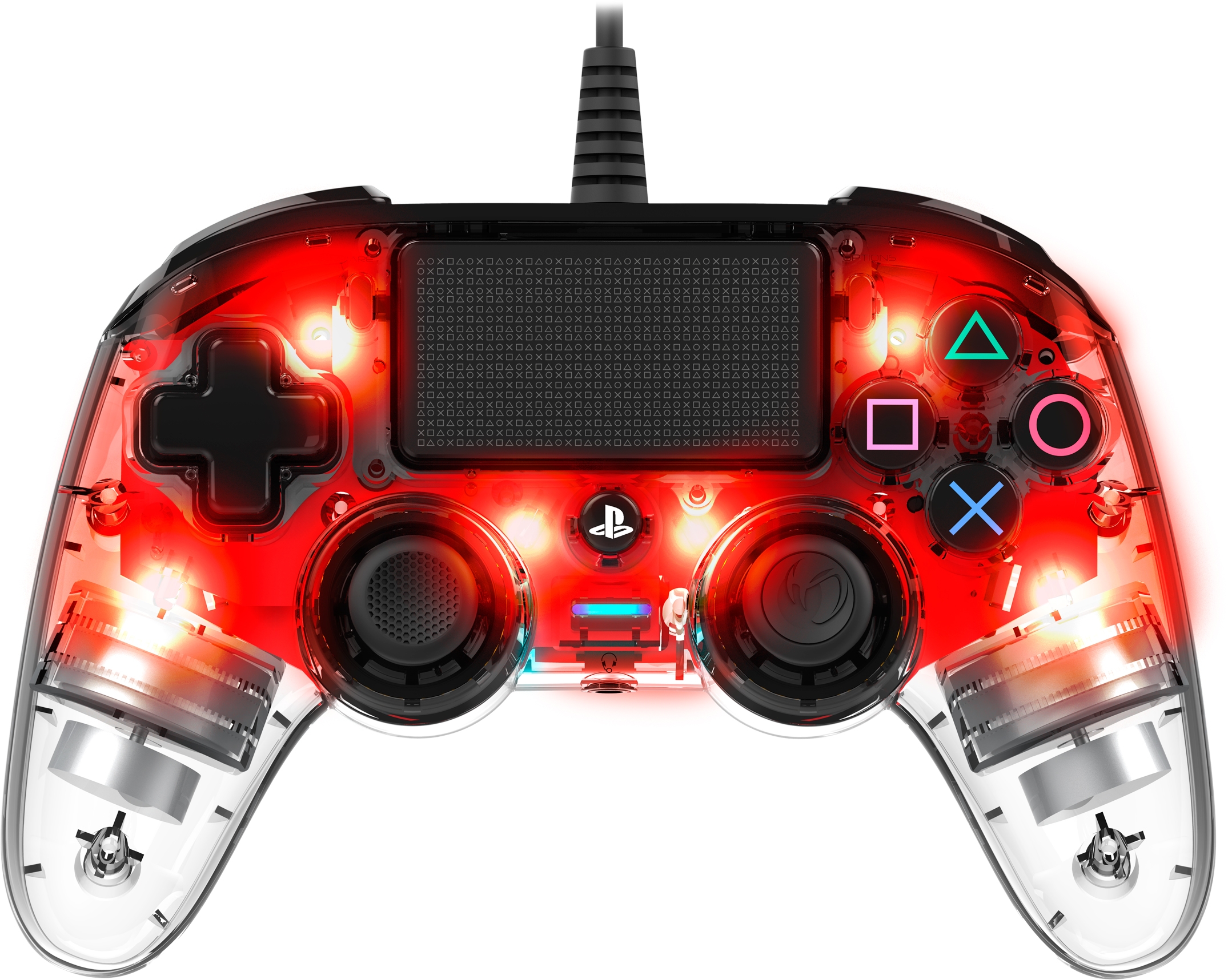 Controller Nacon - Wired Illuminated, Crystal Red (PS4)