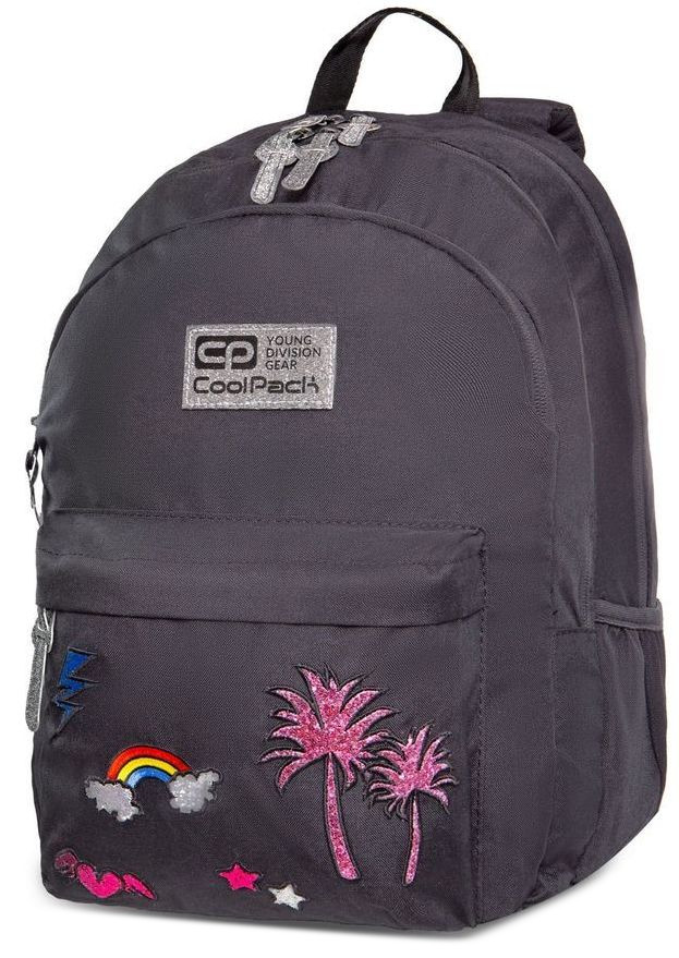 Ghiozdan Cool Pack Hippie - Sparkling Badges, Grey