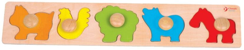 Puzzle din lemn cu manere Classic World - Animale